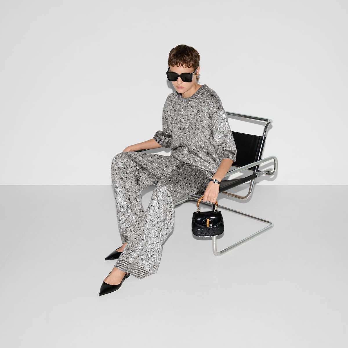 Embroidered wool and cashmere pant - 6