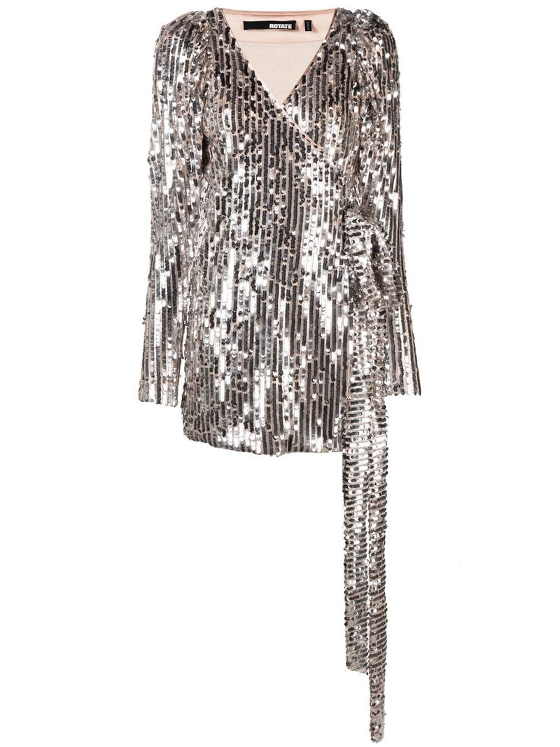 sequin-embellished V-neck dress 1