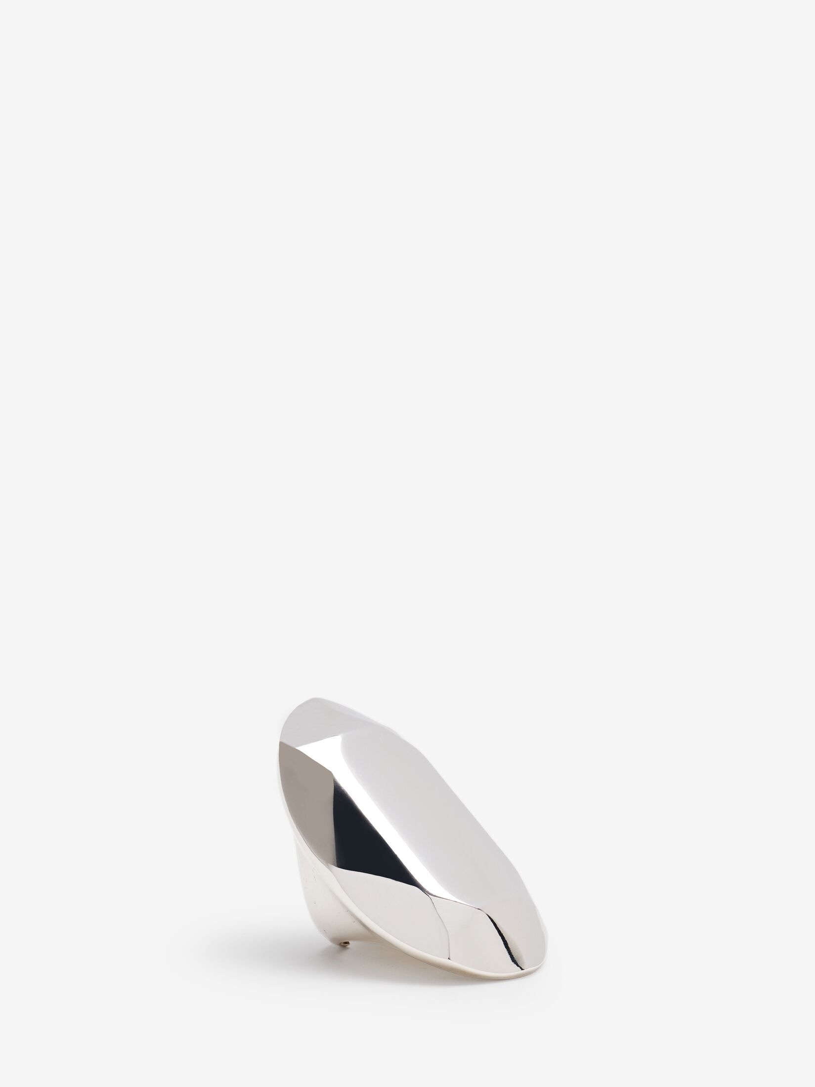 Women's Elongated Faceted Ring in Antique Silver - 2