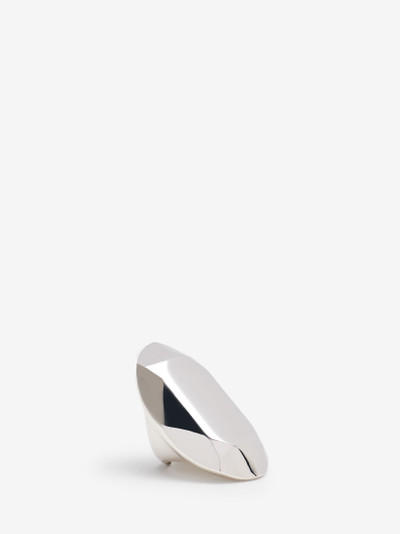 Alexander McQueen Women's Elongated Faceted Ring in Antique Silver outlook
