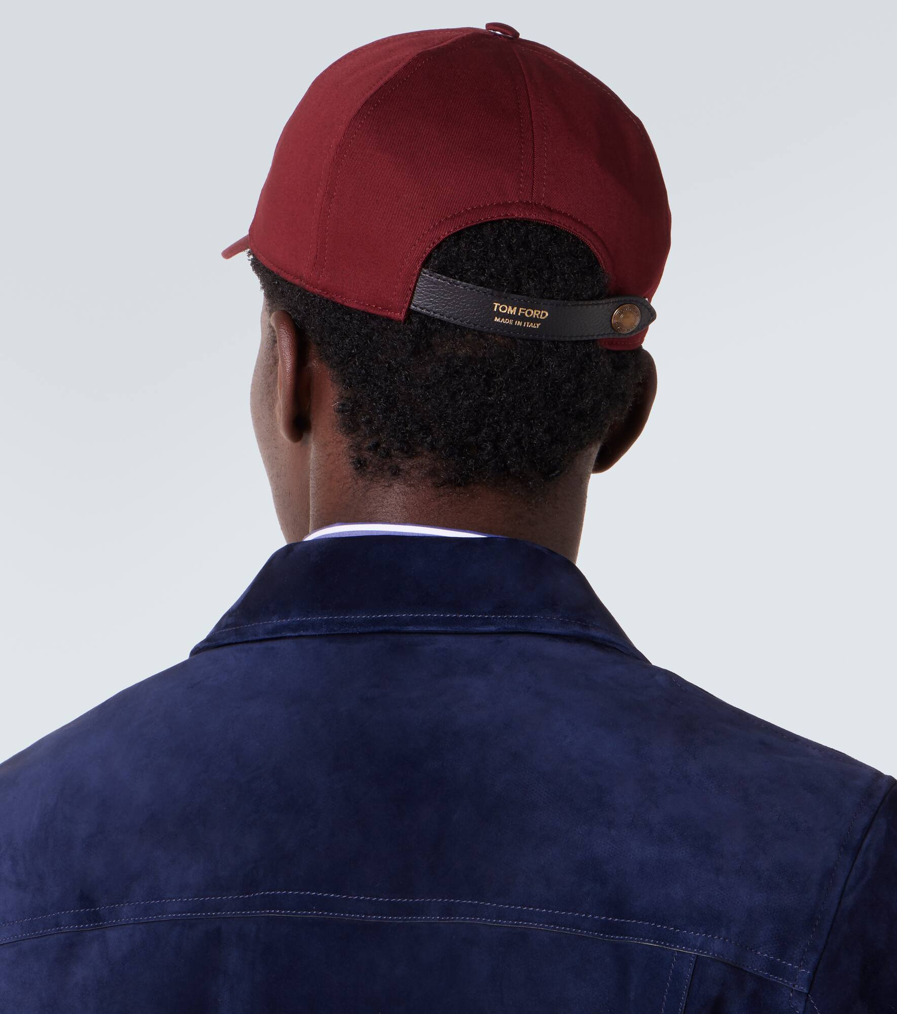 TF leather-trimmed canvas baseball cap - 3