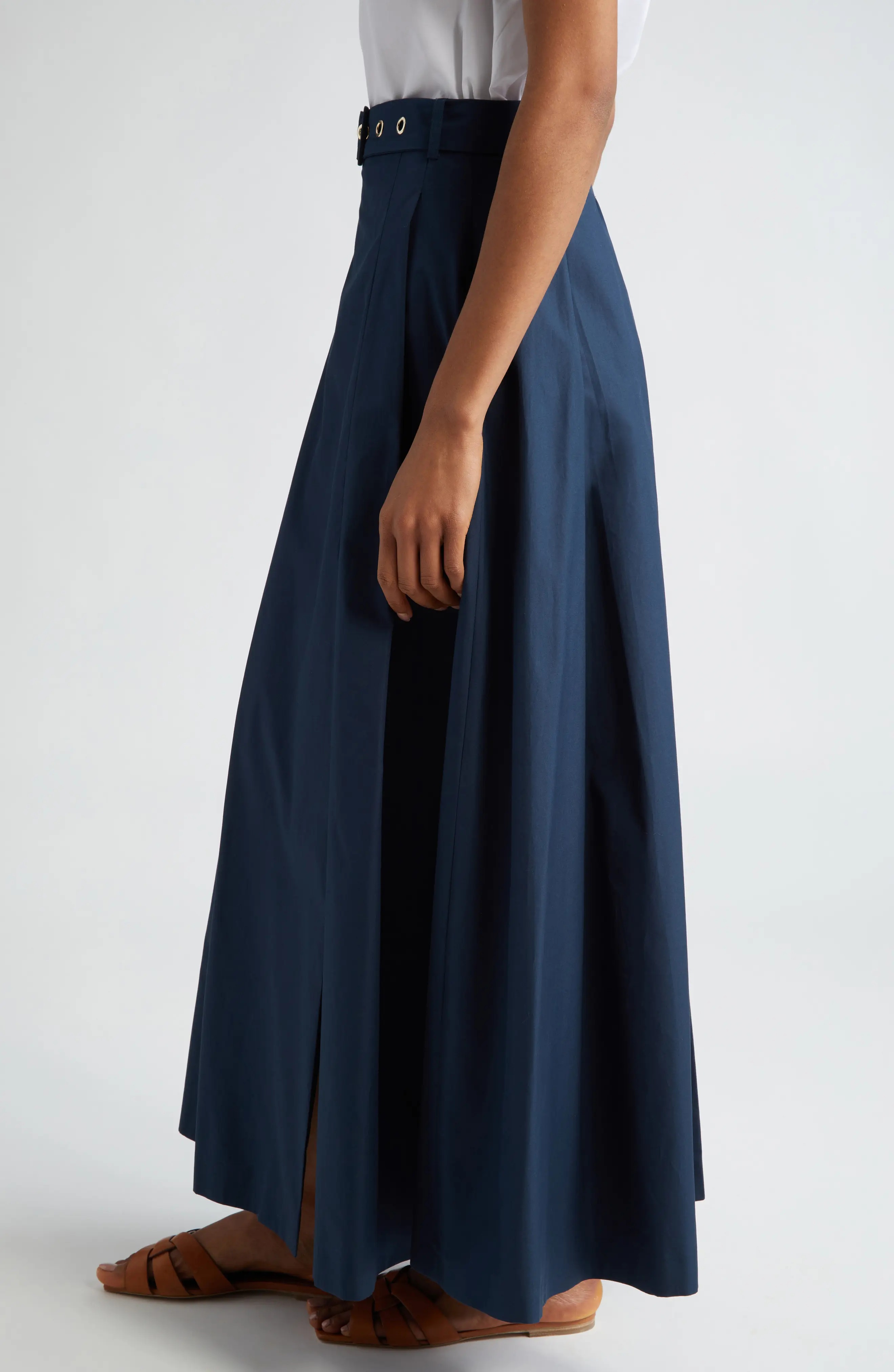 《送料無料 MAX MARA Cotton poplin pleated skirt GILDA S MAX MARA 