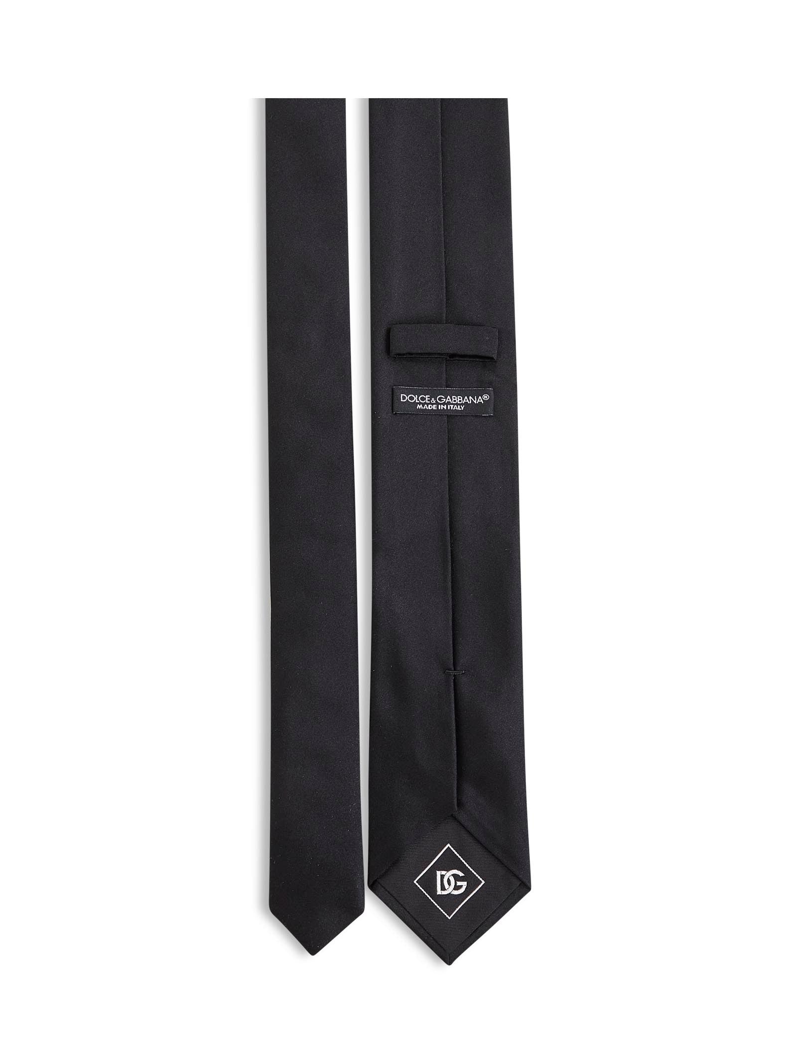 Black silk satin Martini tie - 2
