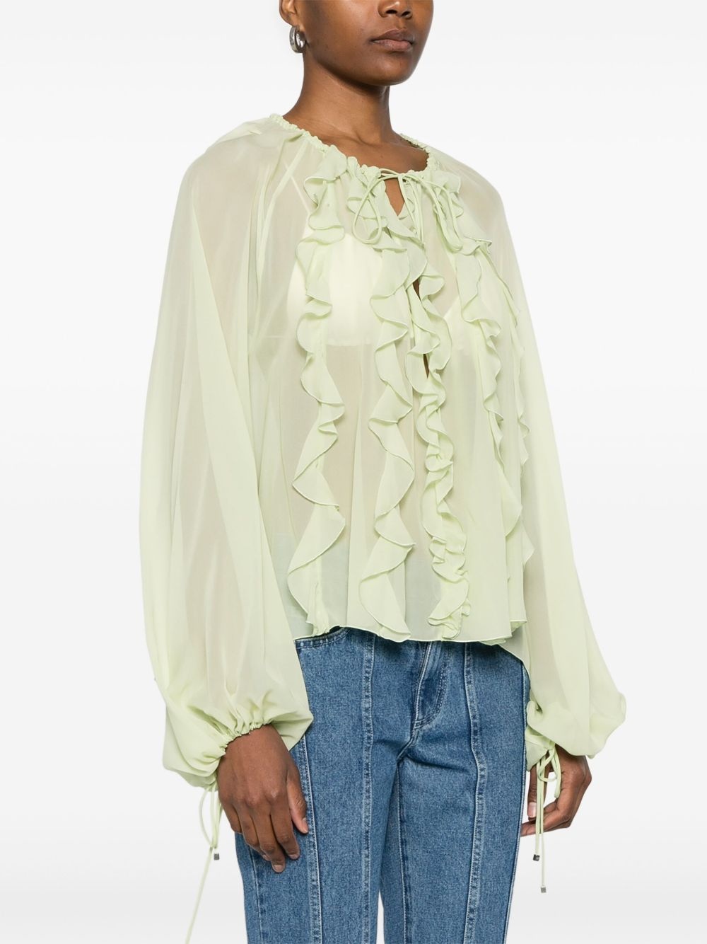 georgette ruffled blouse - 3