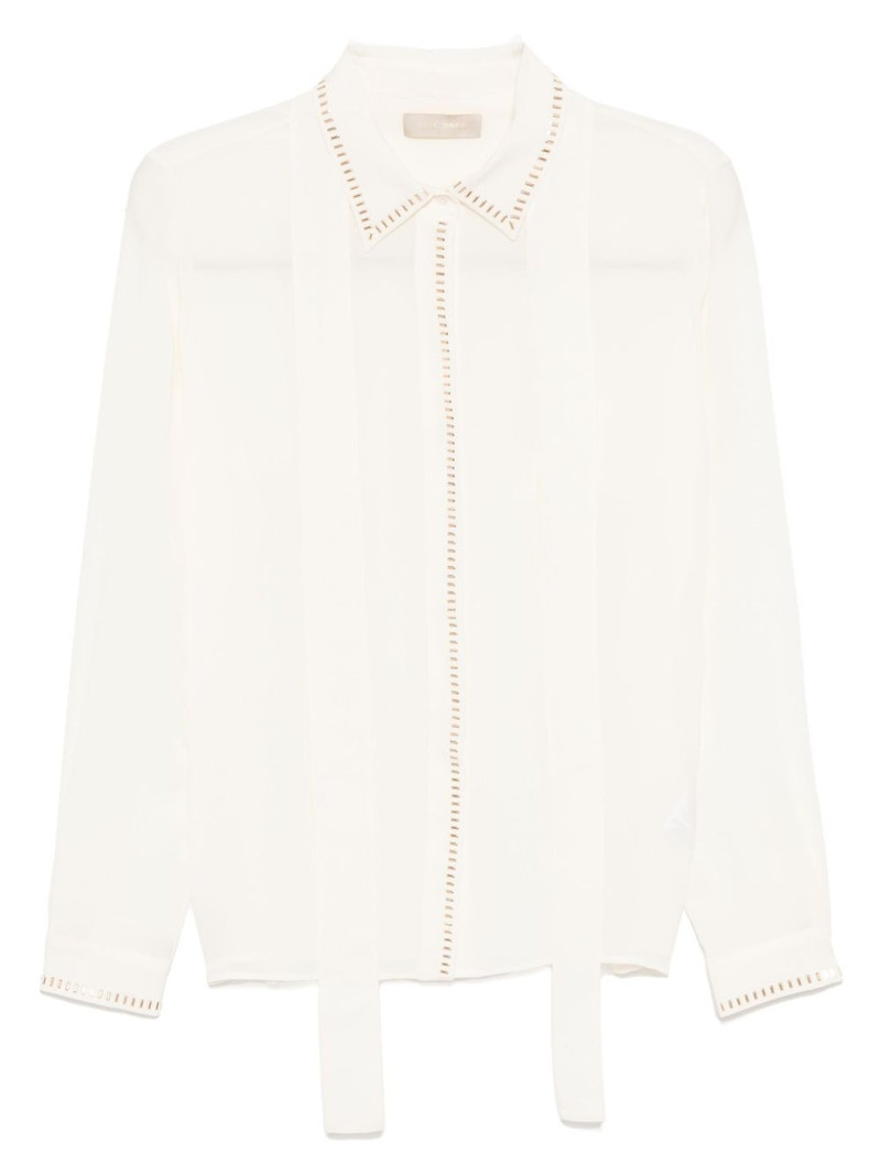 stud-embellished silk shirt 1
