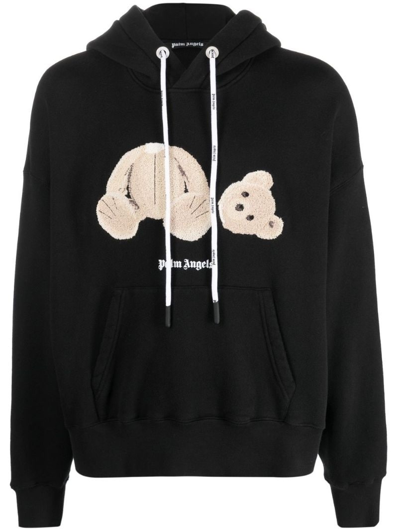 teddy bear print hoodie - 1