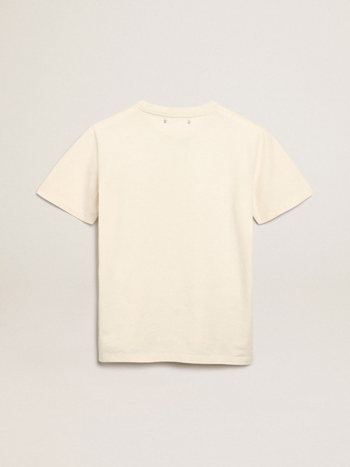 Women's bone white T-shirt with lettering on the front - 6