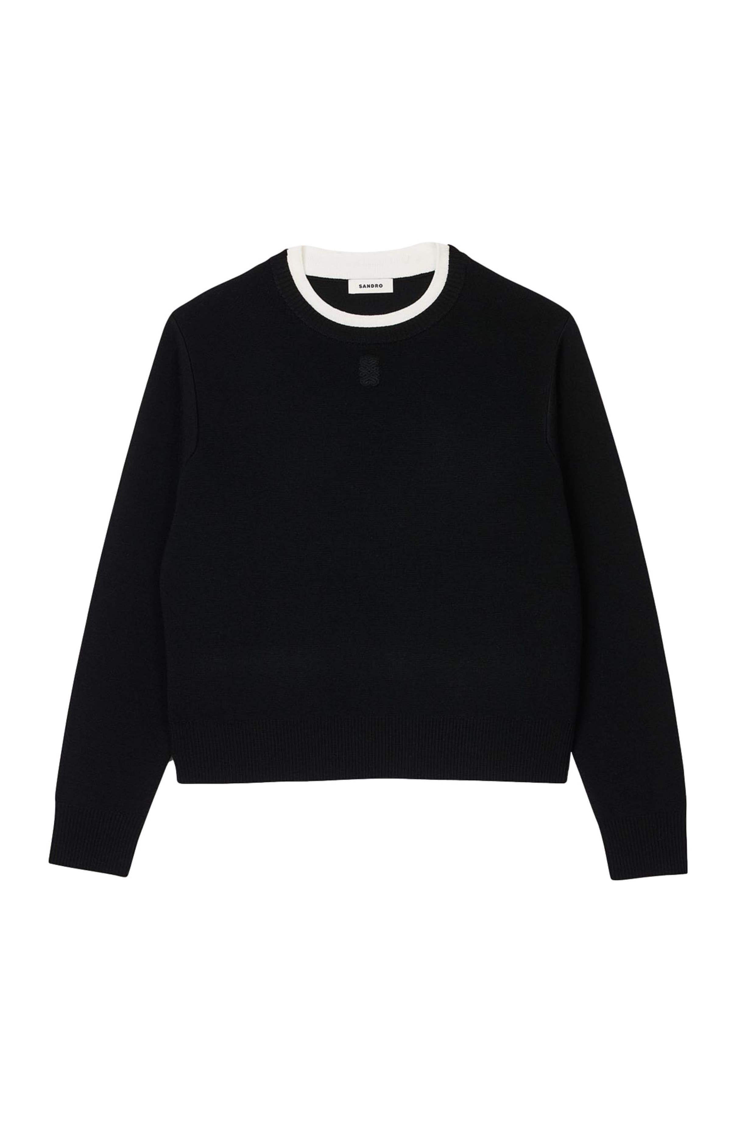 SANDRO Wool blend sweater in Black at Nordstrom - 7