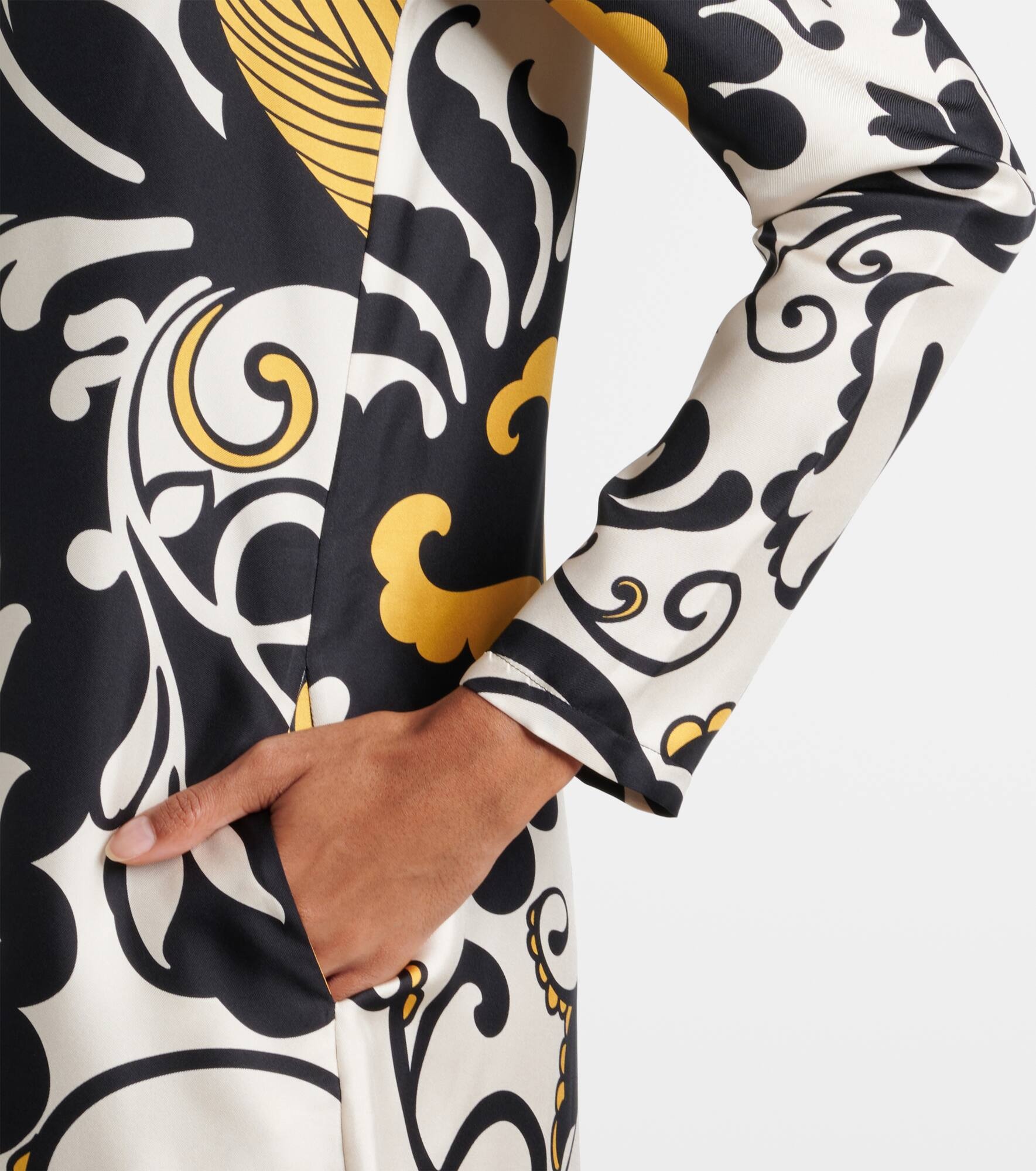 Swing printed silk twill midi dress - 5