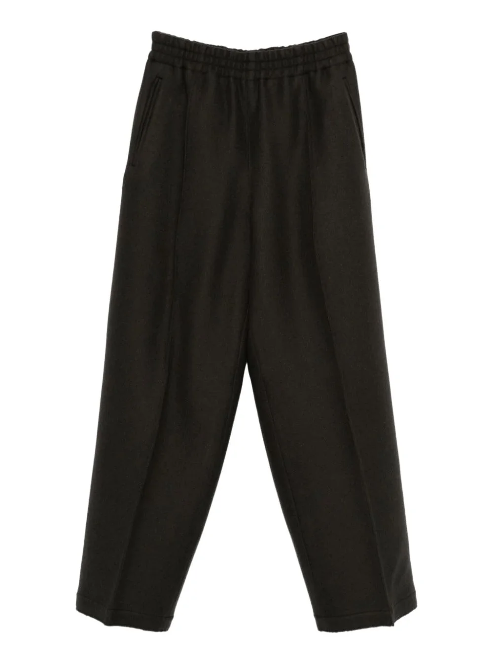 elasticated-waist wool trousers - 1