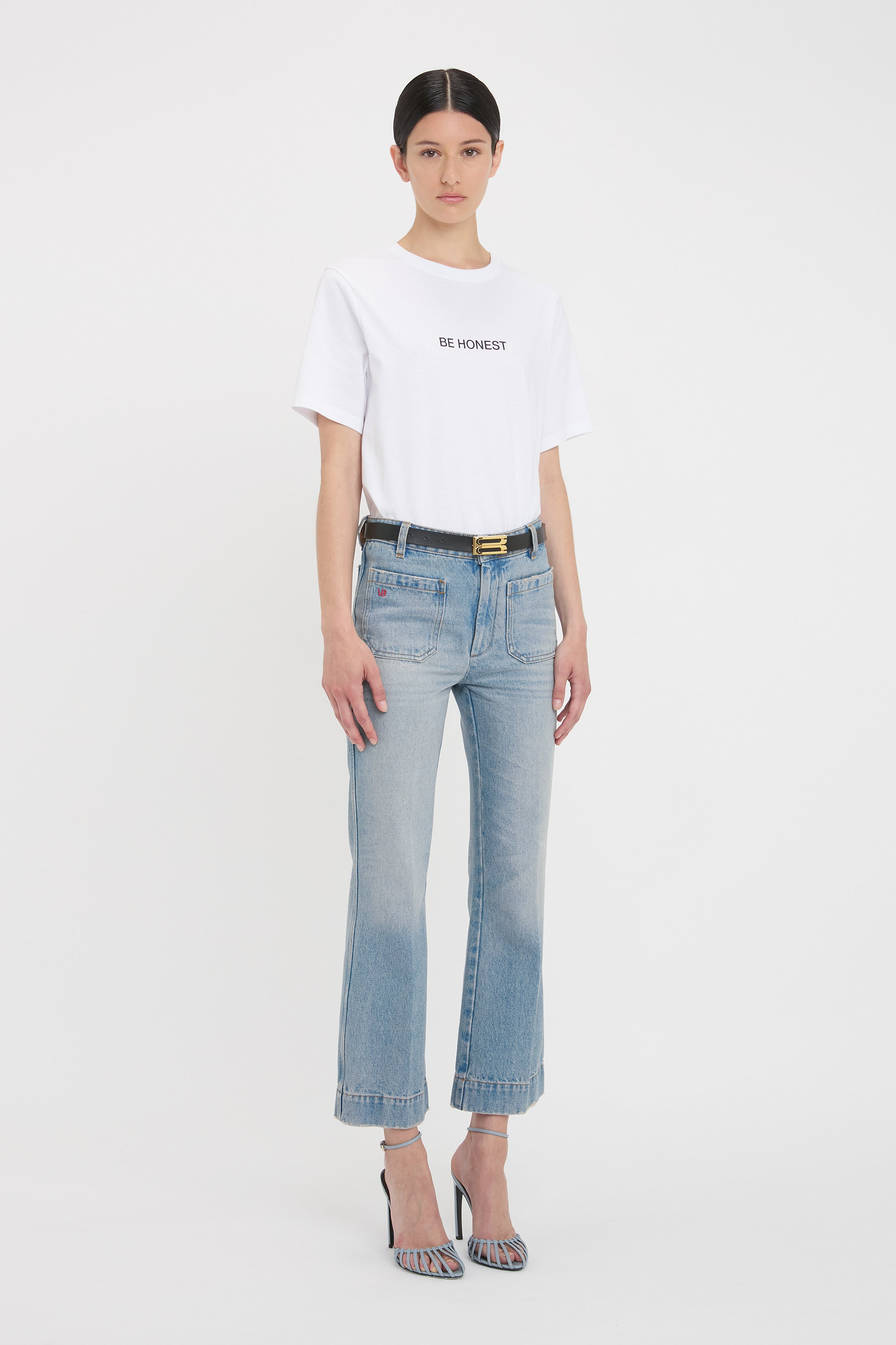 Be Honest' Slogan T-Shirt In White - 3