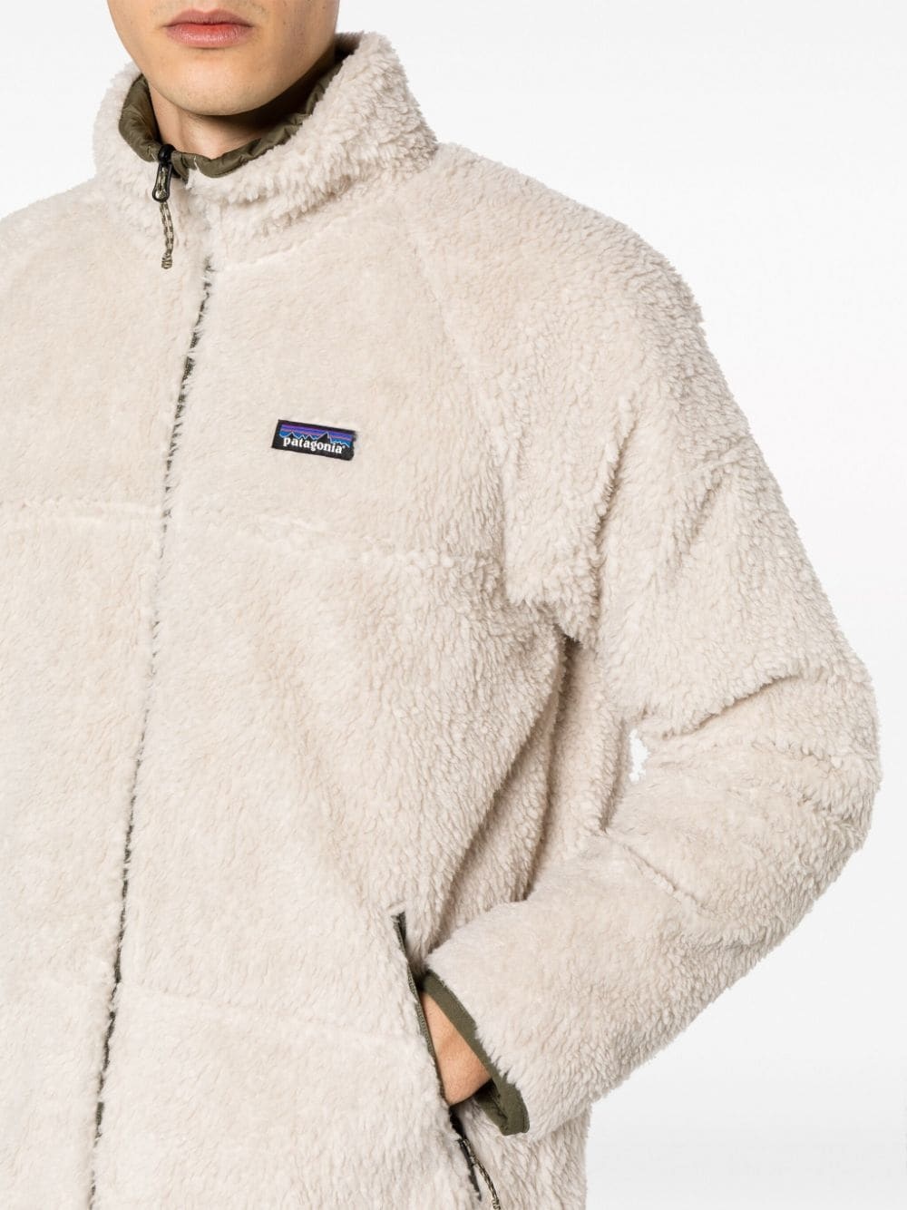 logo-patch quilted jacket - 6