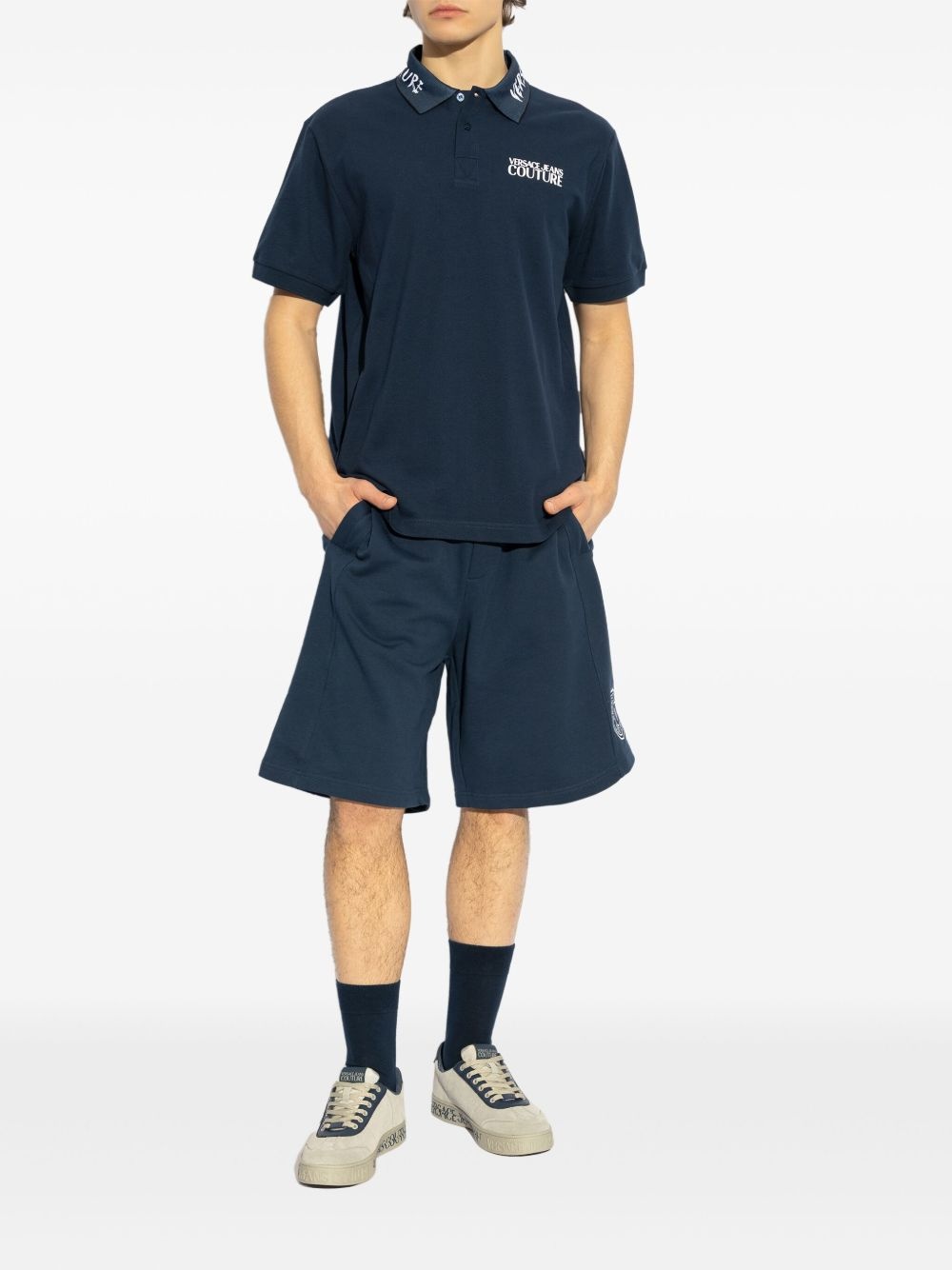 logo-embroidered track shorts - 2