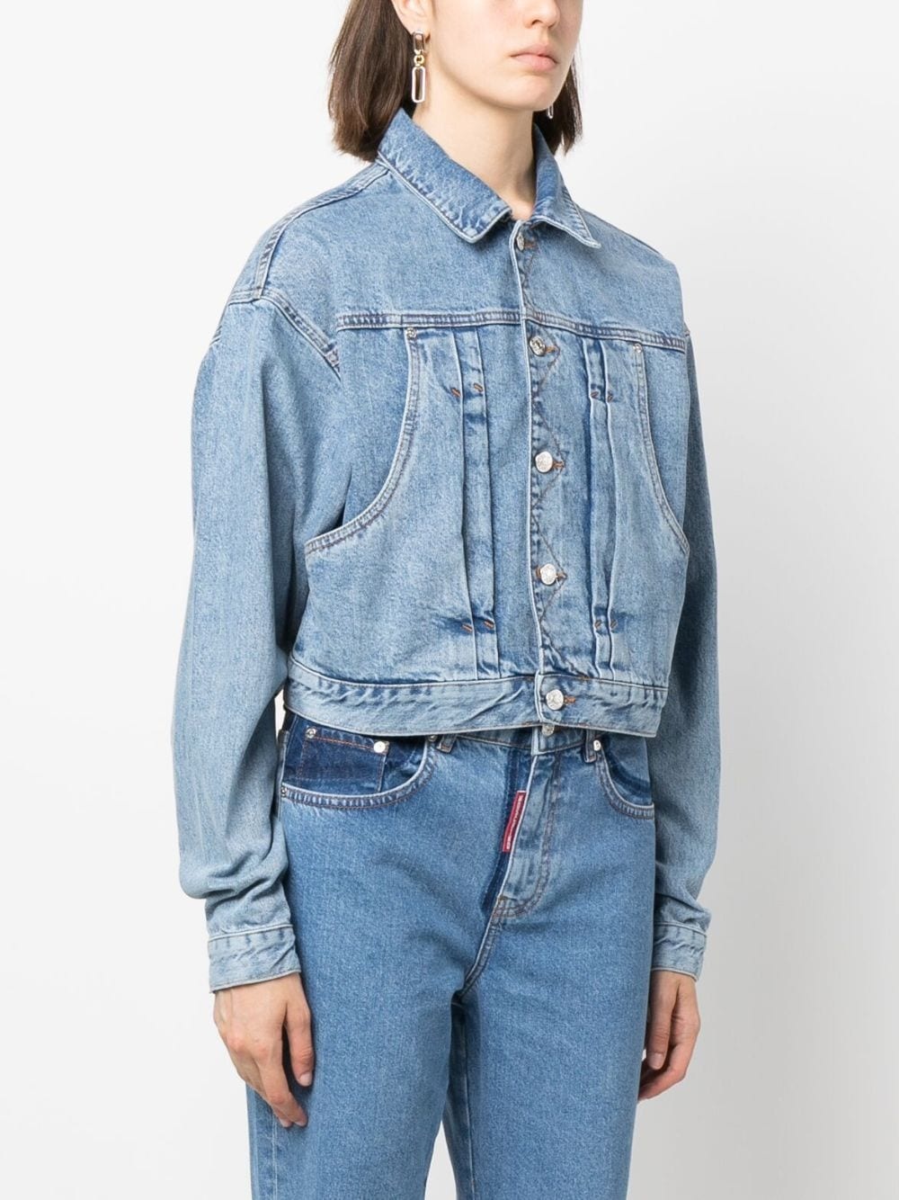 cropped denim jacket - 3