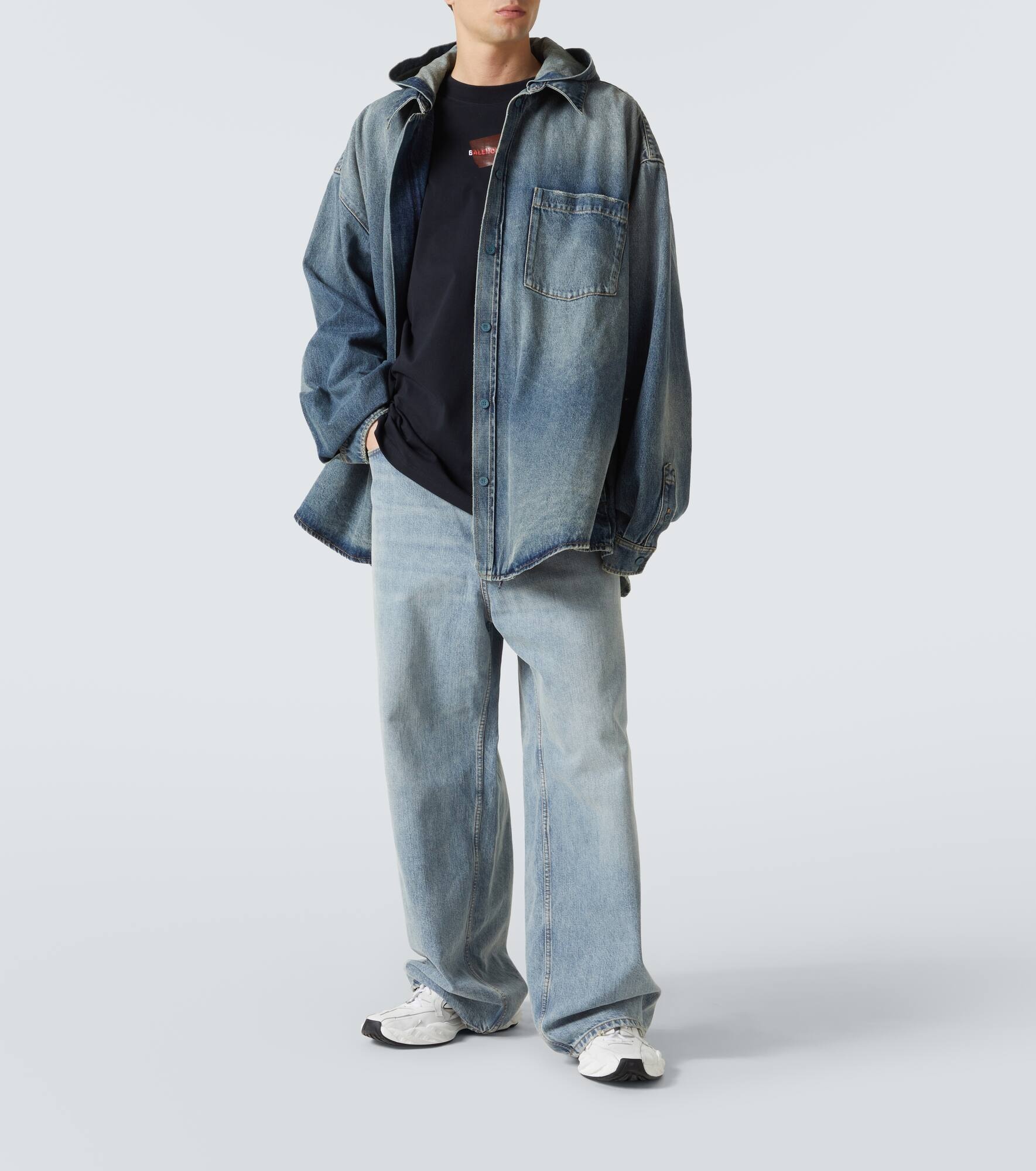 Hooded denim overshirt - 2