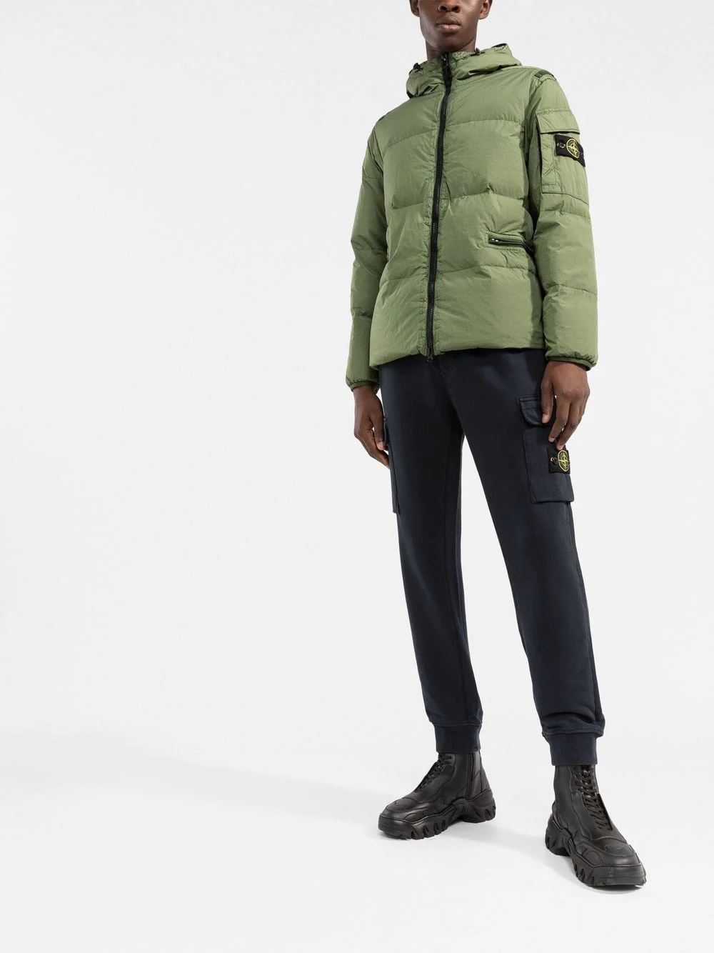 Compass-patch puffer jacket - 2