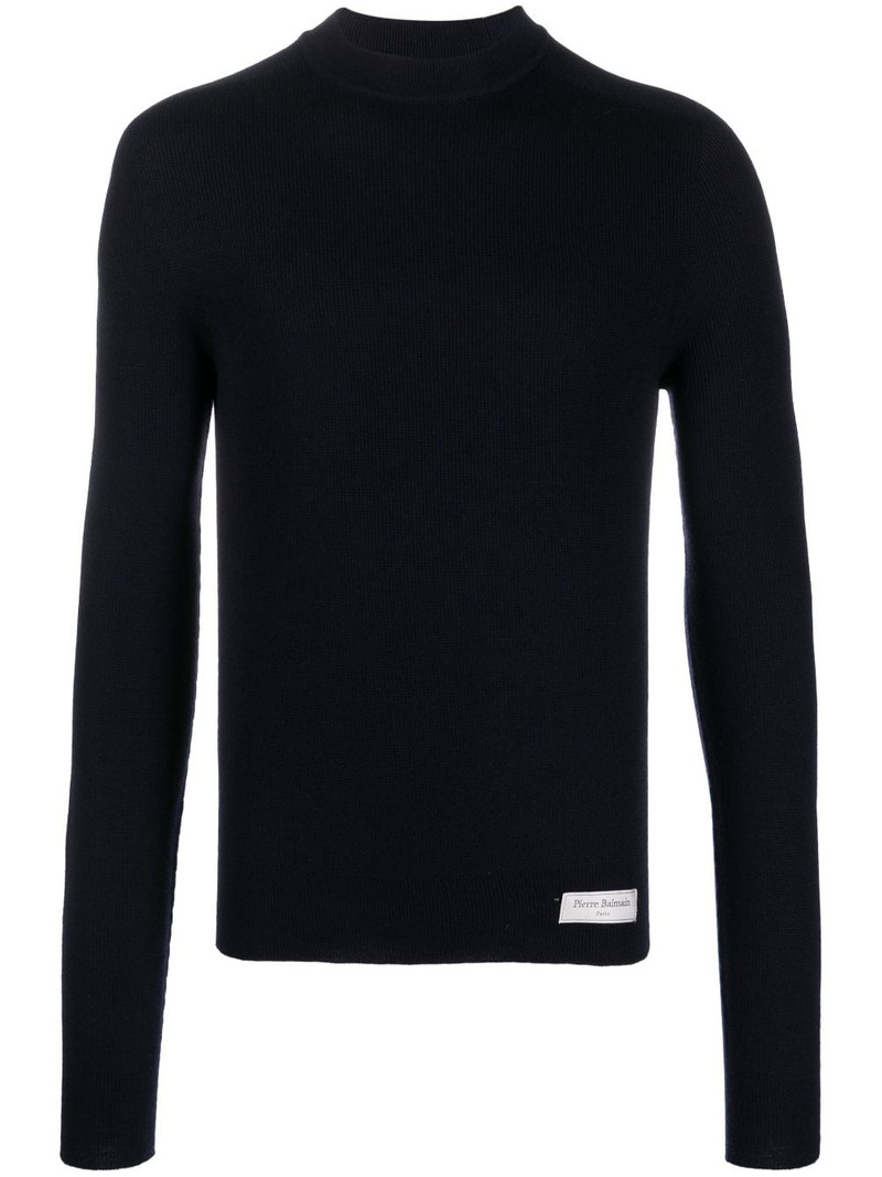 logo-patch merino wool jumper 1