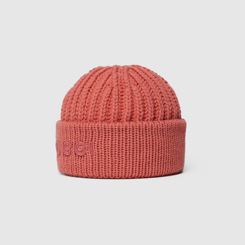 GUCCI Wool cashmere hat with embroidery outlook