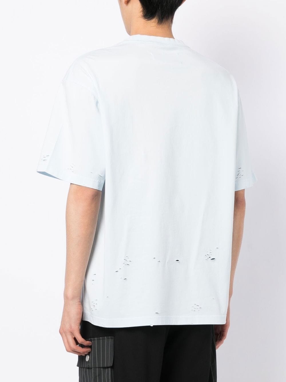 double-layer distressed effect T-shirt - 4