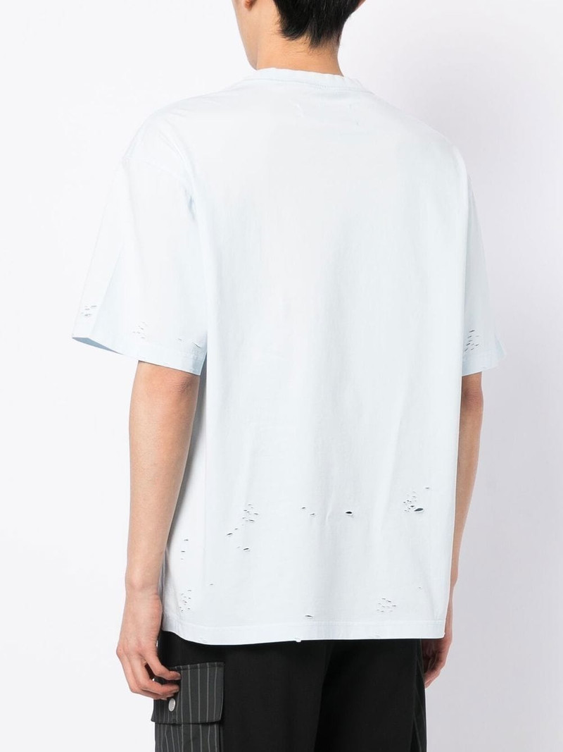 double-layer distressed effect T-shirt 4