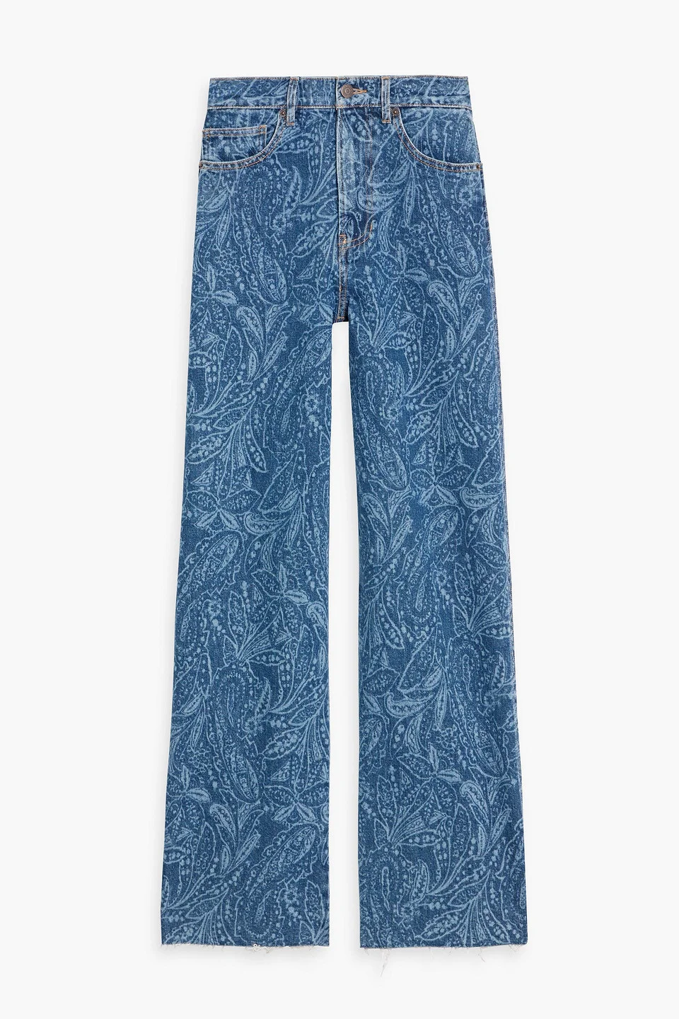 Taylor paisley-print high-rise wide-leg jeans - 1