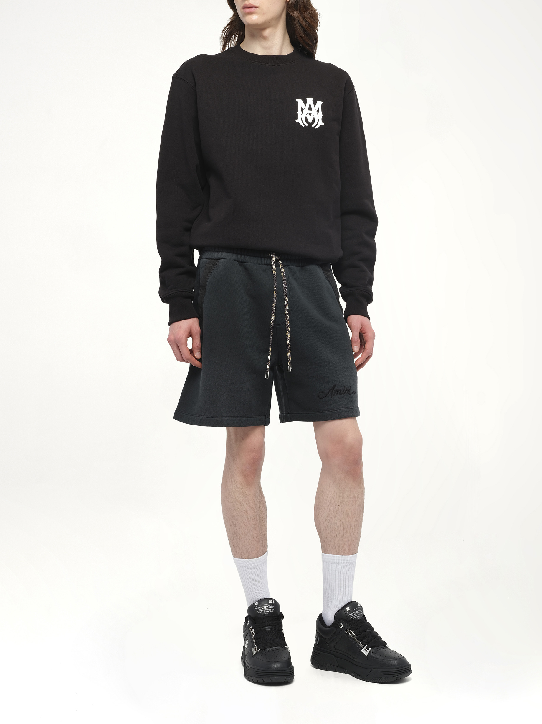 Bleach Bandana Shorts in Black - 4