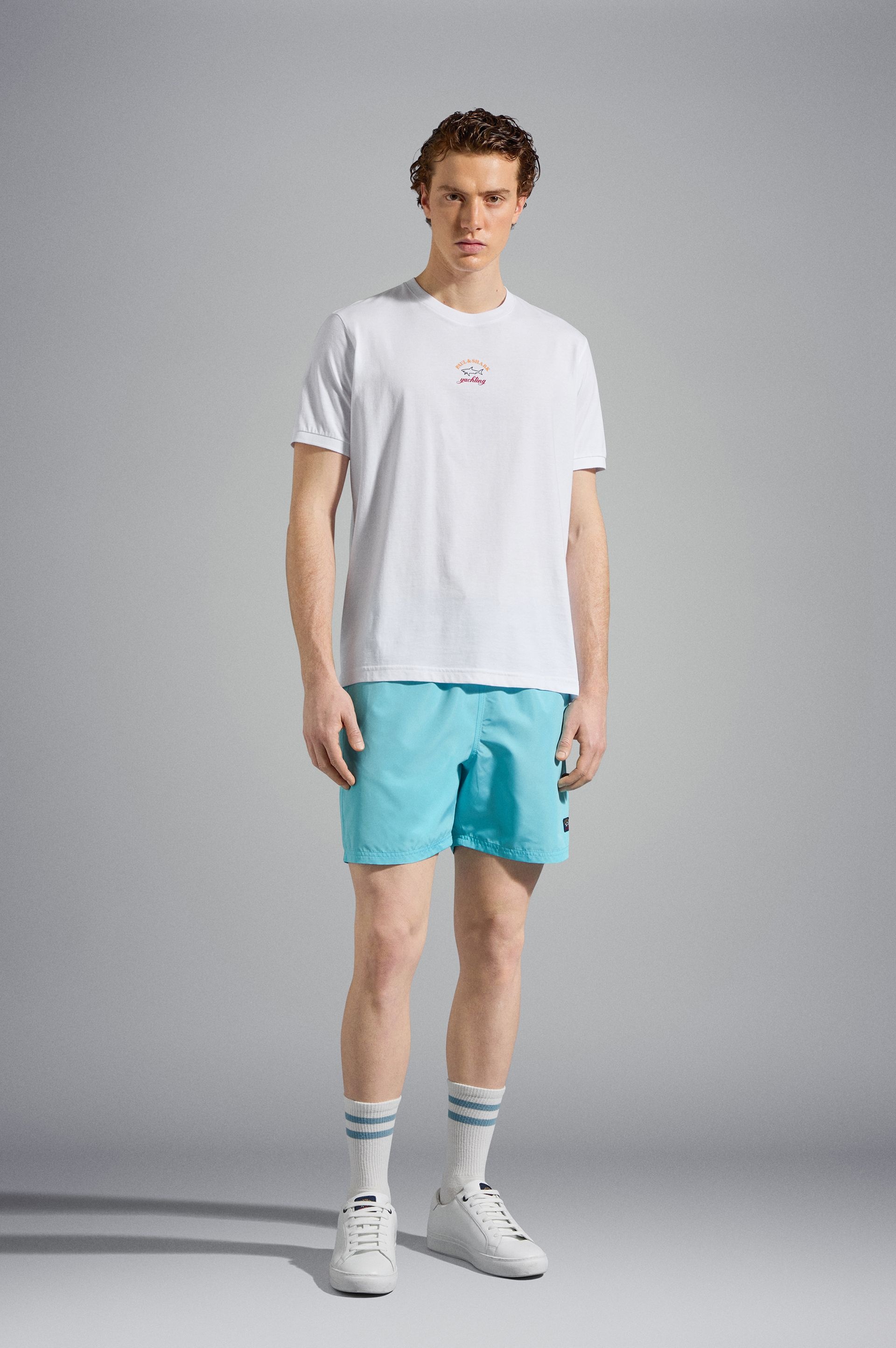 SWIM SHORTS WITH ICONIC BADGE - 3