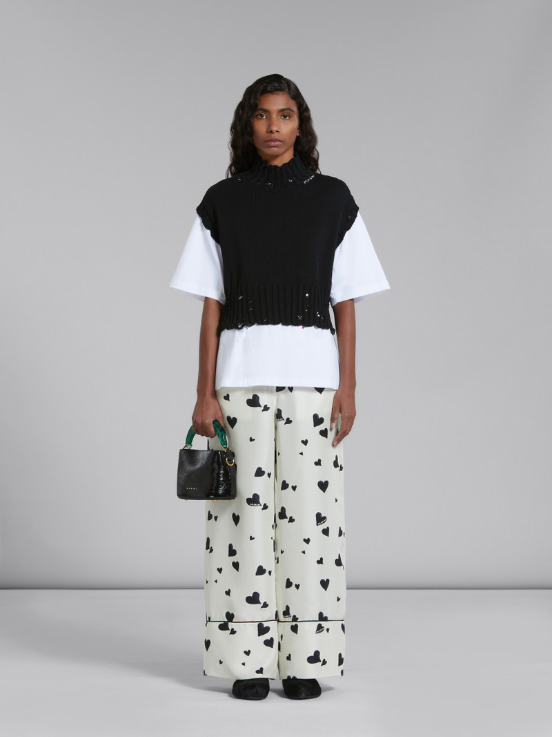 Marni VENICE MINI BUCKET BAG IN BLACK PATENT LEATHER outlook