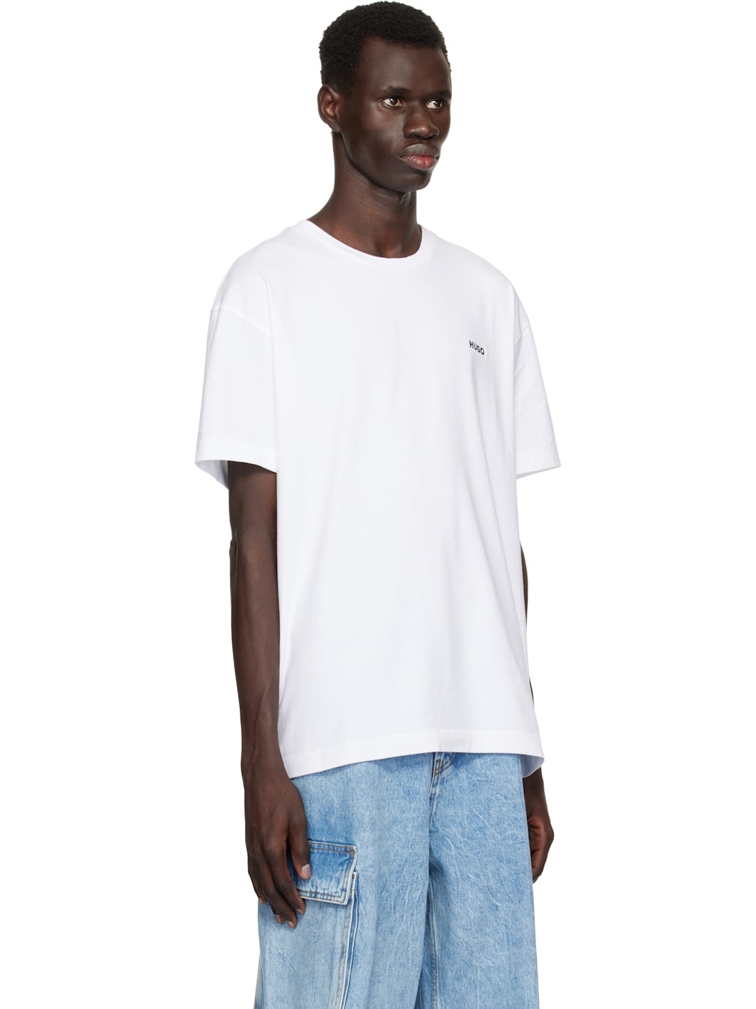 White Stretch Cotton T-shirt - 2
