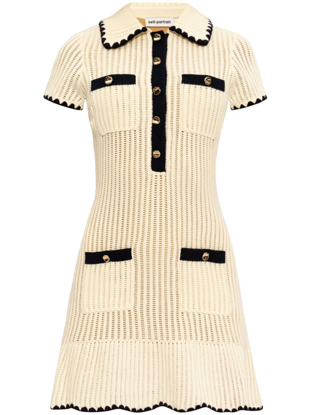 self-portrait Crochet Collared Mini Dress | spinnaker