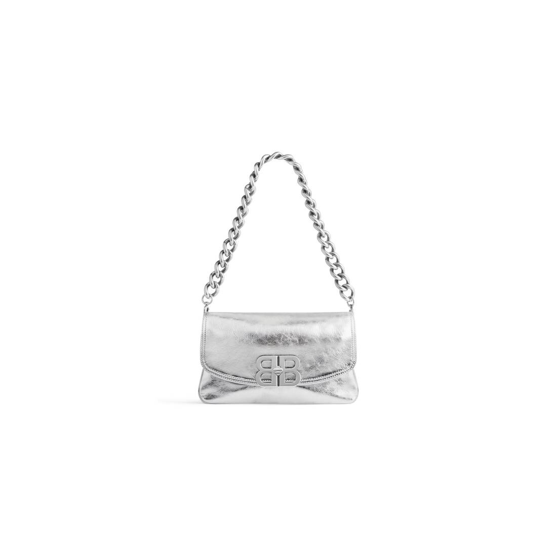 Women's Bb Soft Small Flap Bag Metallized in Silver - 1