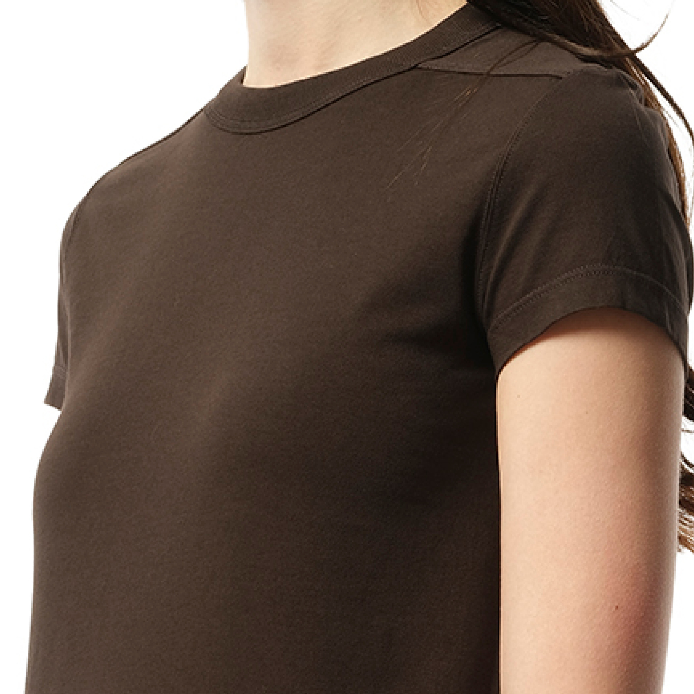 Cotton Jersey Cropped Level T-Shirt in Dark Dust - 3