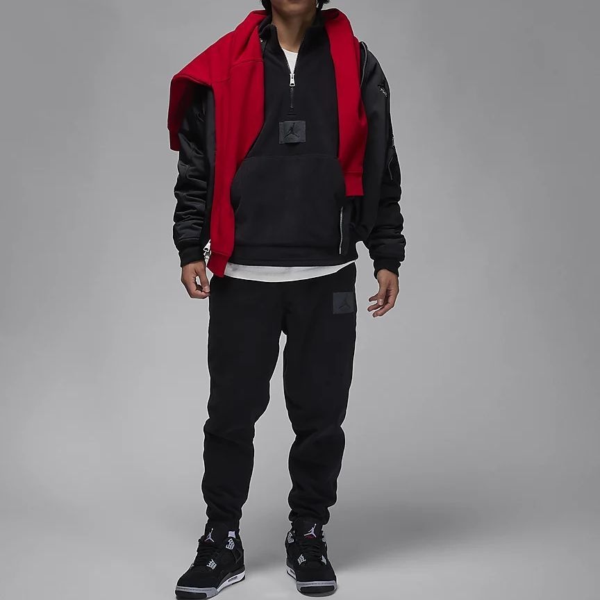 Air Jordan Essentials Winterized Fleece Half-Zip Sweaters 'Black' FD7864-010 - 3