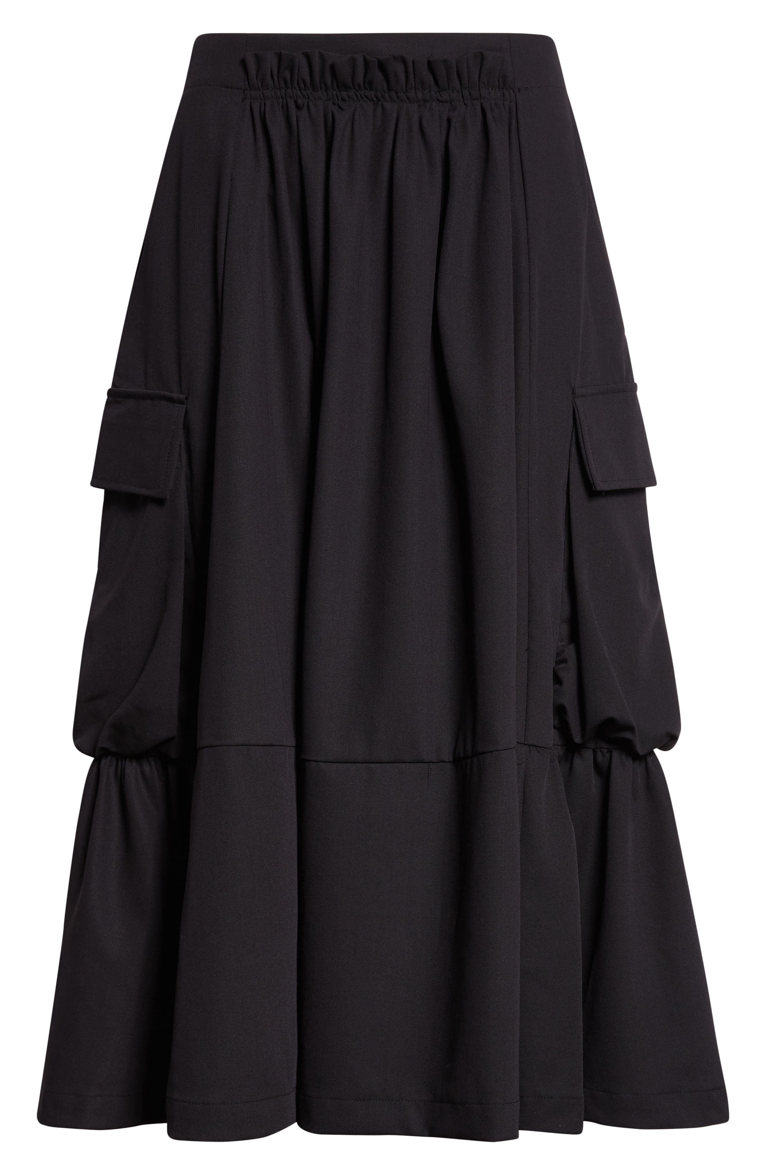 R13 Gathered Cargo Midi Skirt in Black at Nordstrom - 5