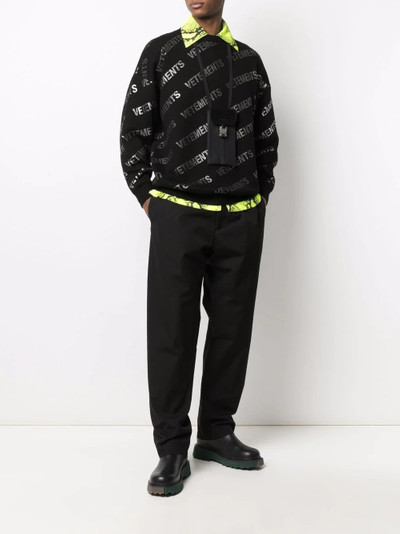 VETEMENTS all-over logo print jumper outlook