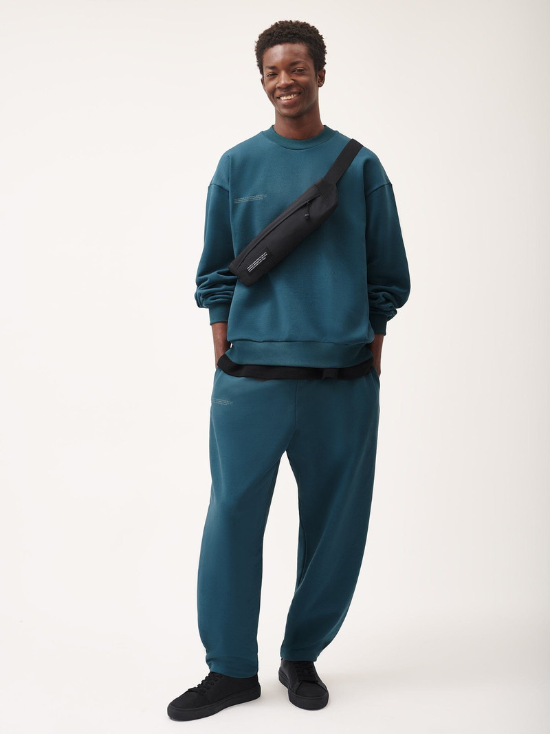 PANGAIA Mens DNA Barrel-Leg Track Pants - Storm Blue outlook