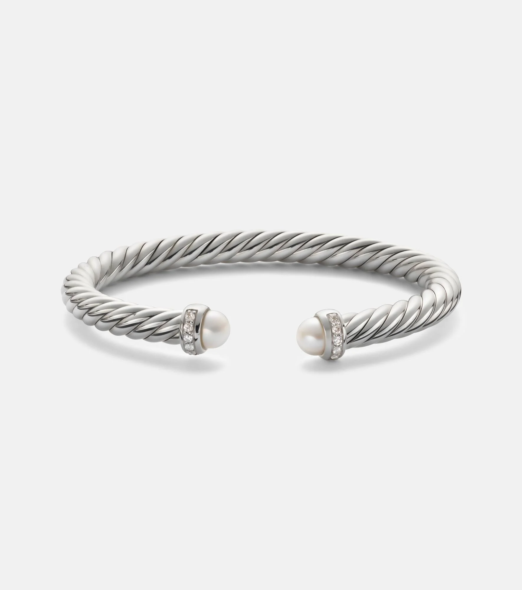 Cable Flex® 925 sterling silver bracelet with diamonds and pearls - 1