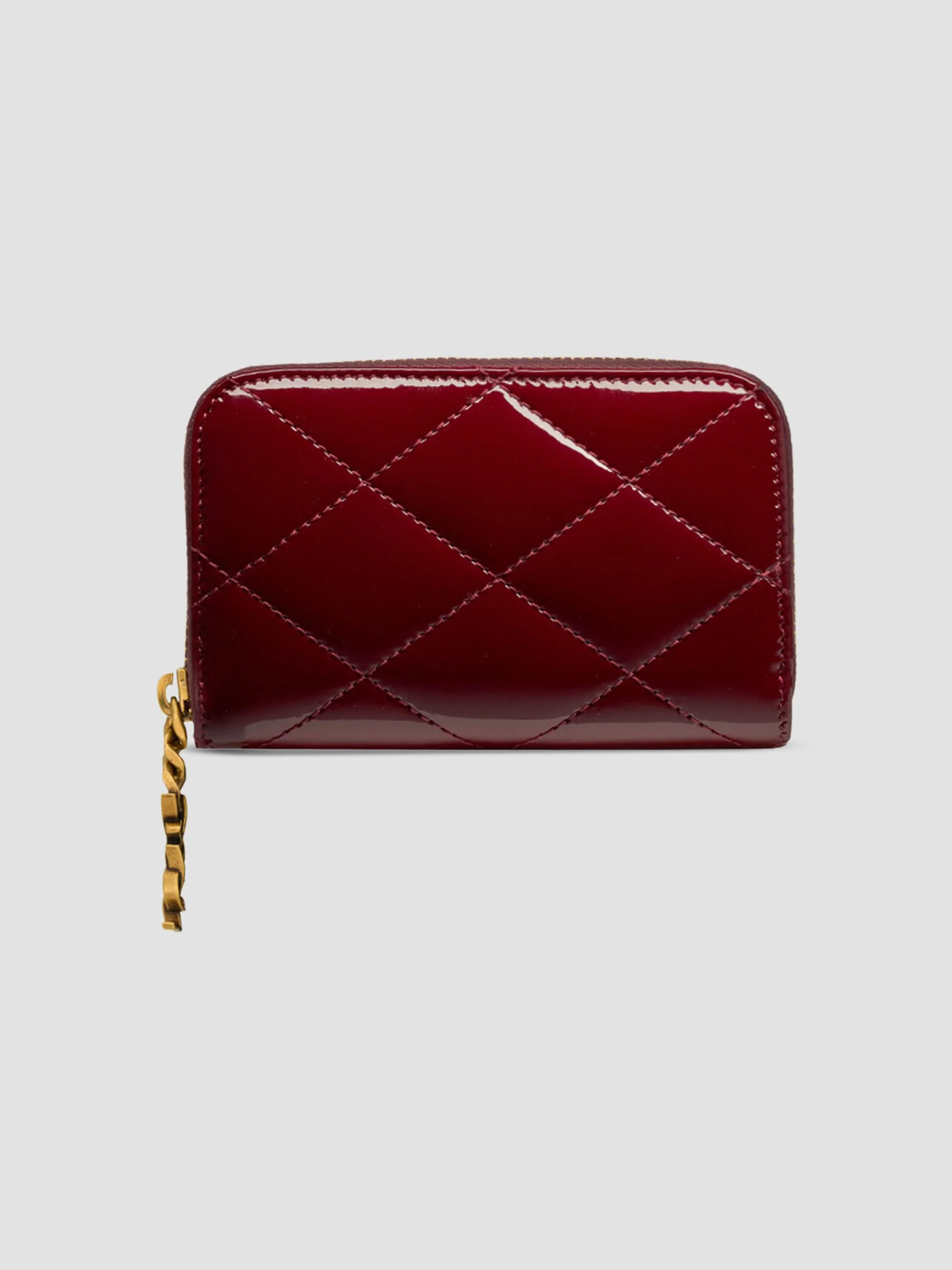 Women's Cassandre Bijou Change Purse in Patent Leather - Grenade - 1