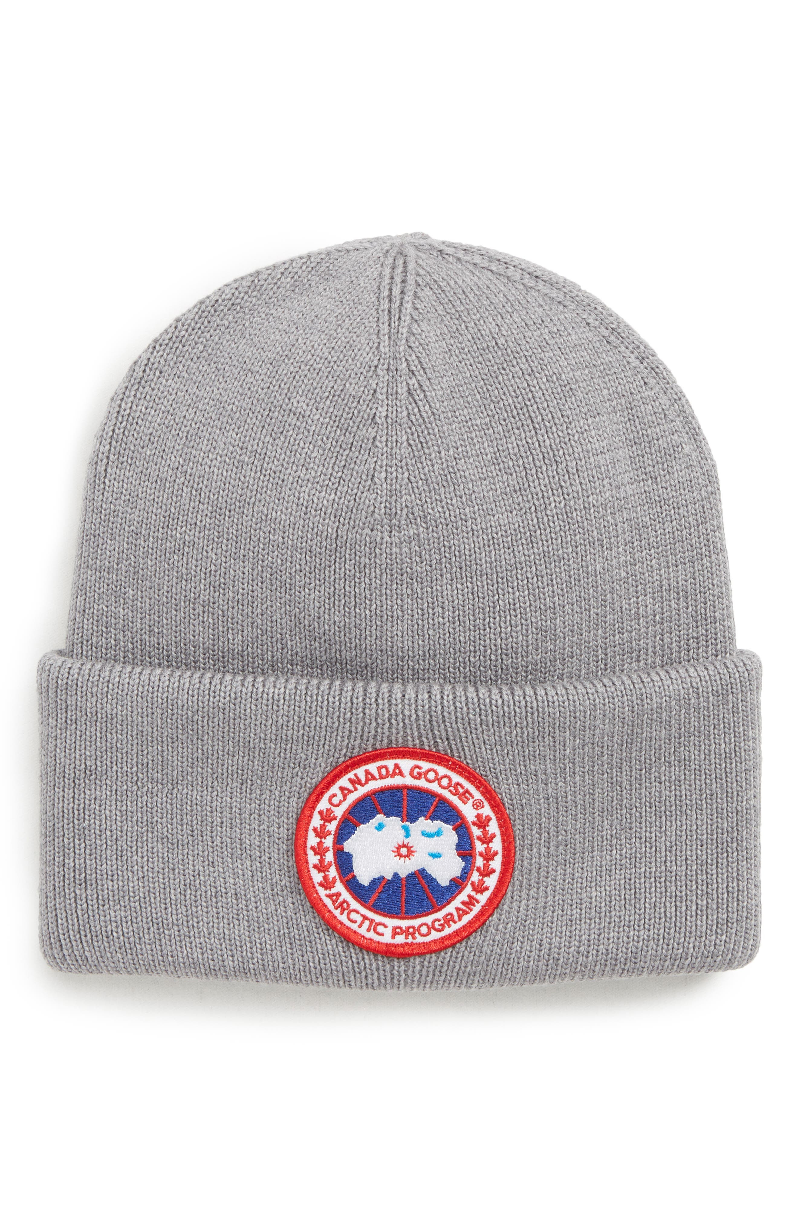Canada Goose Arctic Disc Merino Wool Toque Beanie in Heather Grey at Nordstrom - 1