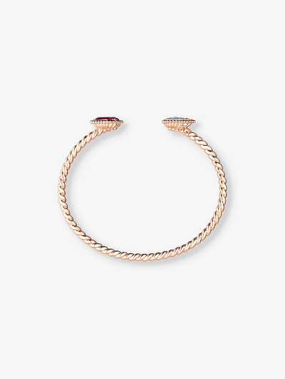 Boucheron Serpent Bohème 18ct pink-gold, 0.32ct brilliant-cut diamond and 2.56ct rhodolite bangle bracelet outlook
