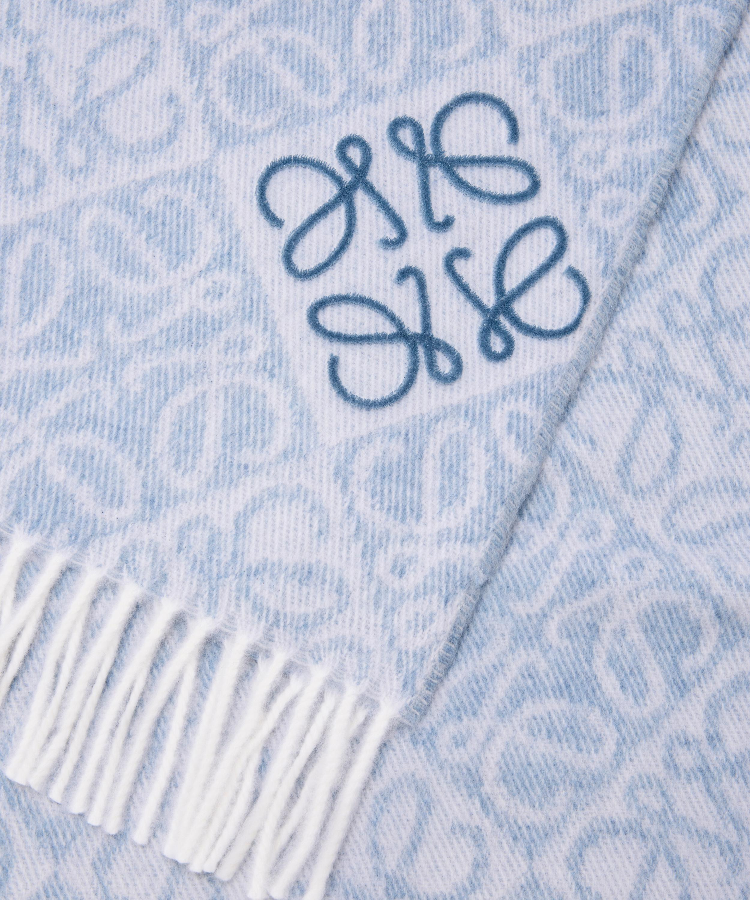 Light Blue Anagram Wool-Blend Scarf - 2