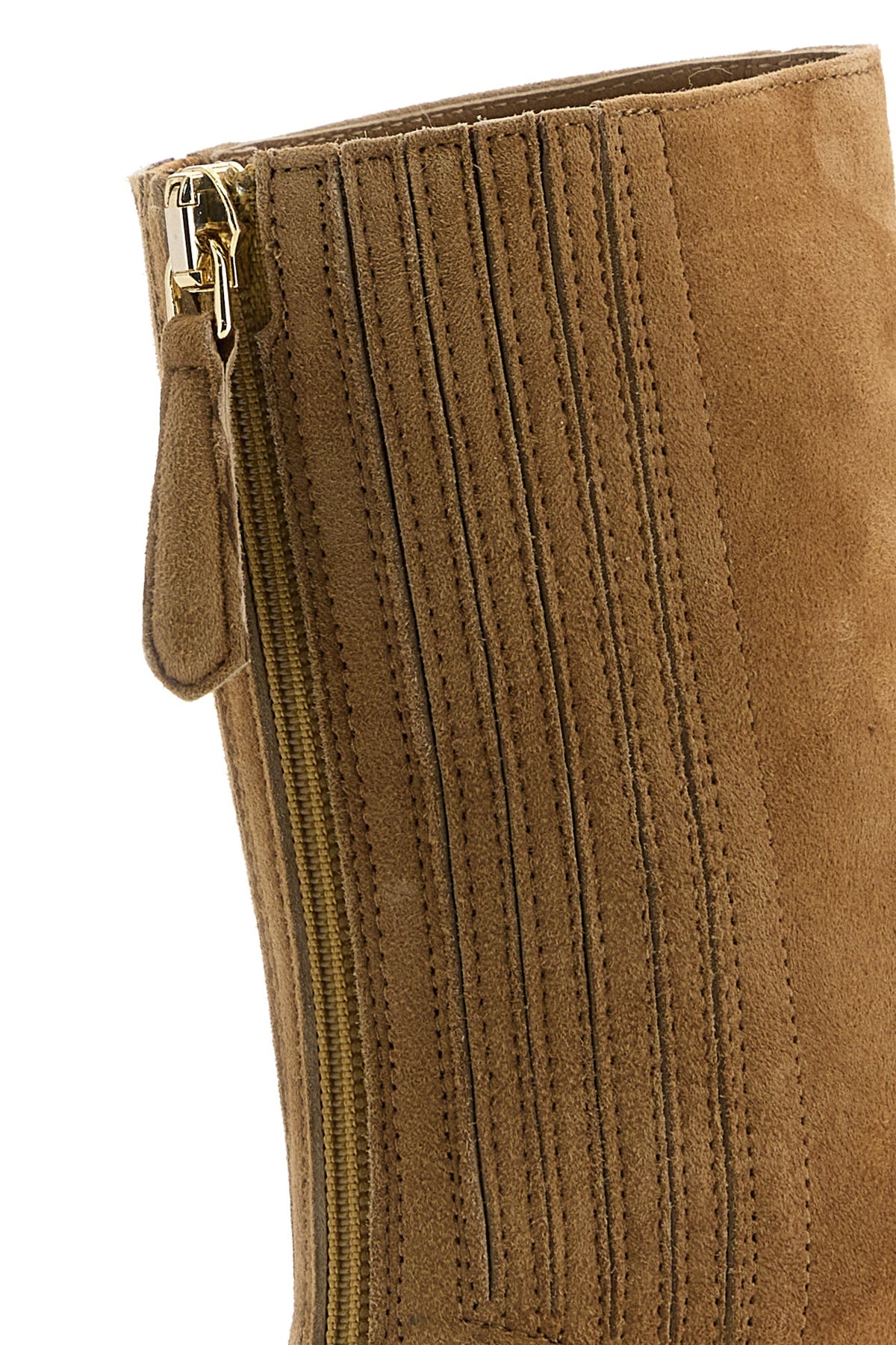 Camel suede Saint Honorè ankle boots - 4