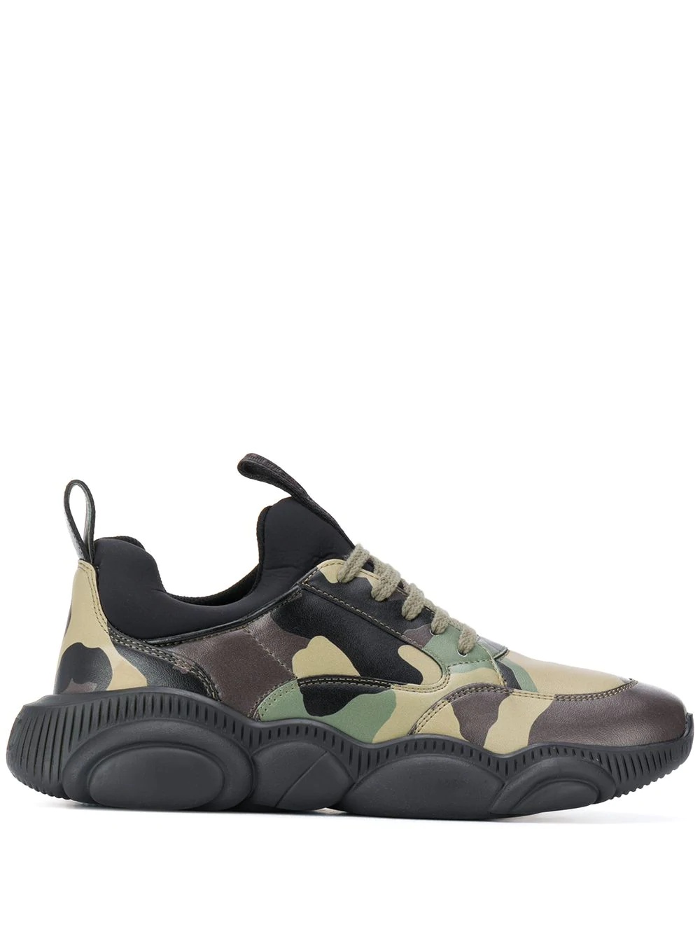 leather camouflage-print Teddy sneakers - 1