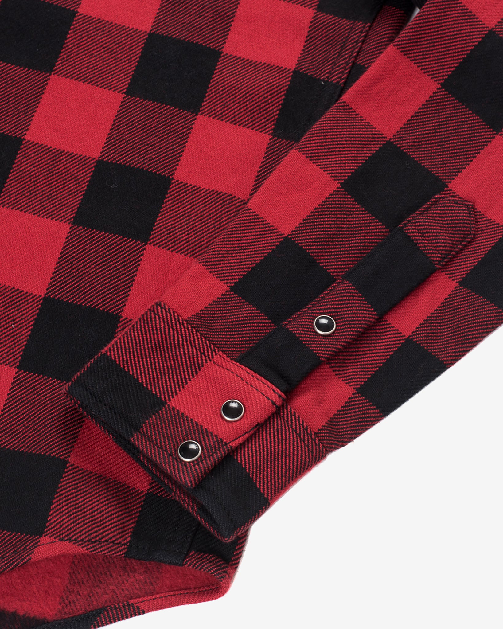 IHSH-232-RED Ultra Heavy Flannel Buffalo Check Western Shirt - Red/Black - 15