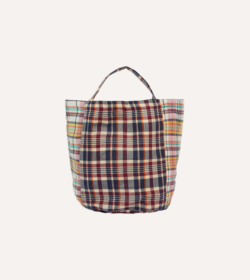 Patchwork Madras Cotton Tote Bag 1