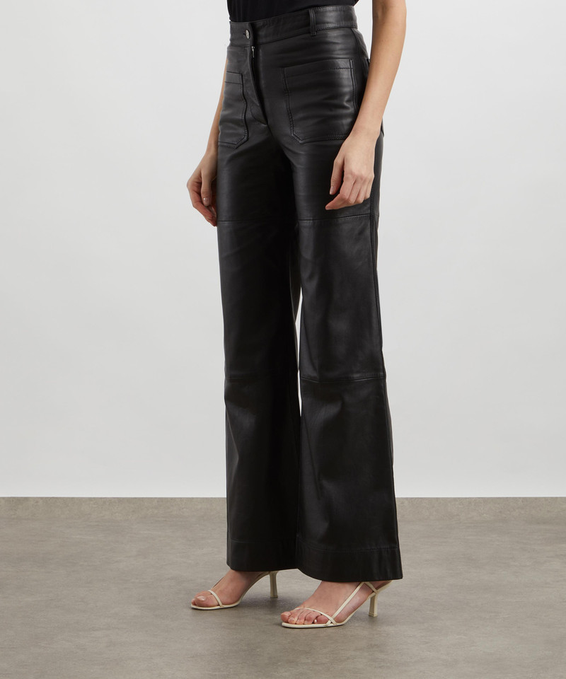 Victoria Beckham Alina High Waisted Leather Trousers outlook