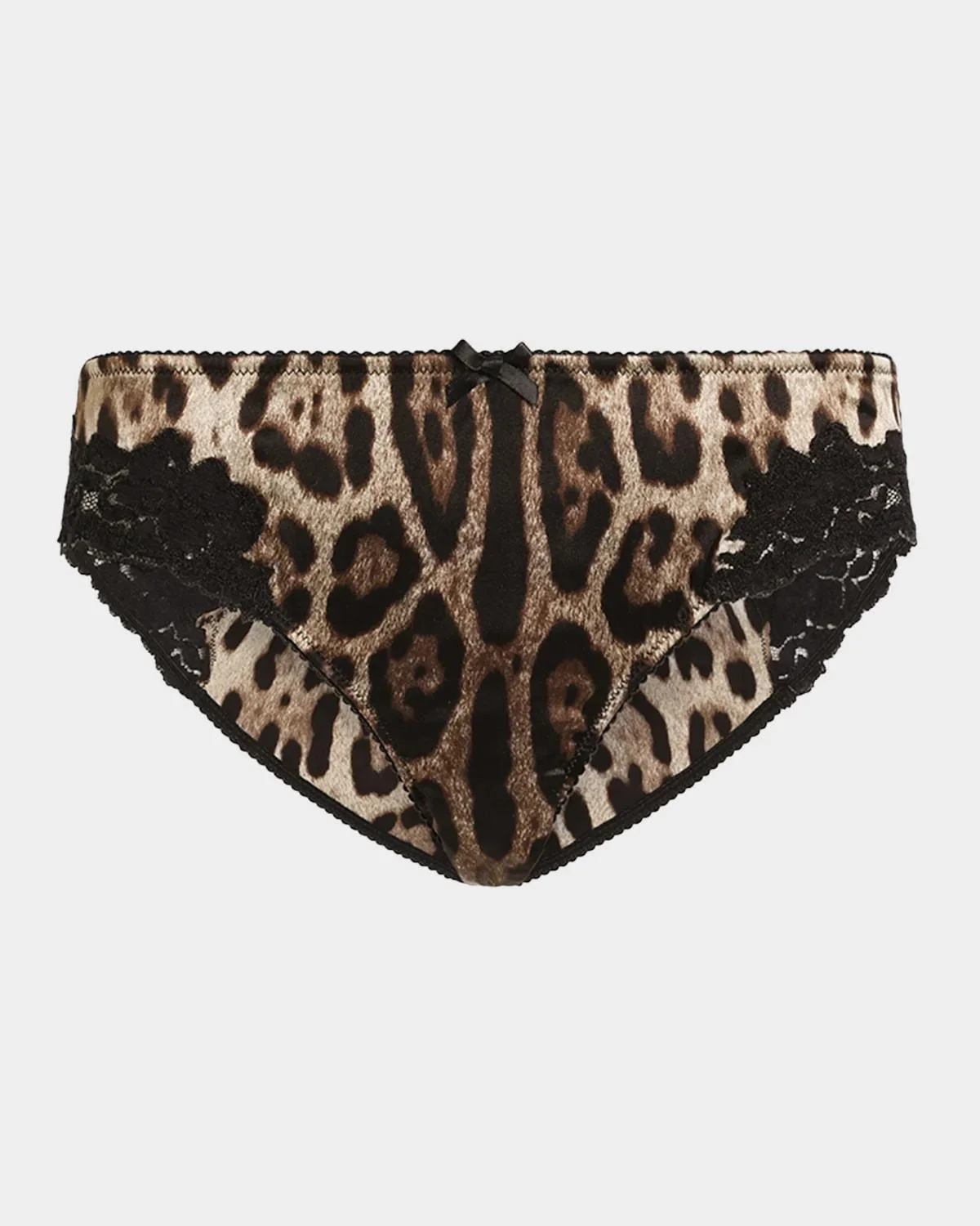 Leopard-Print Lace & Satin Briefs - 1