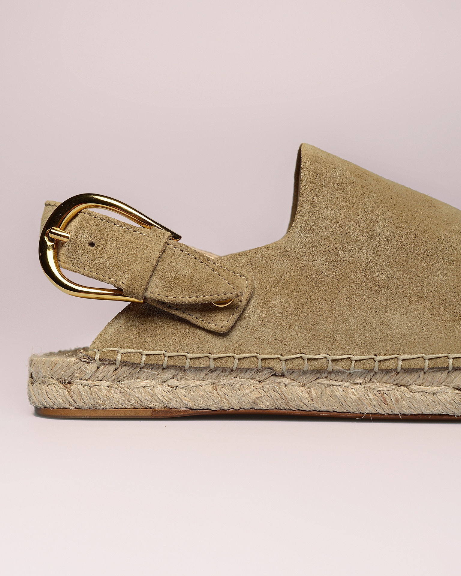 HARREL - Cow suede contrast-toe espadrilles - Sand - 4