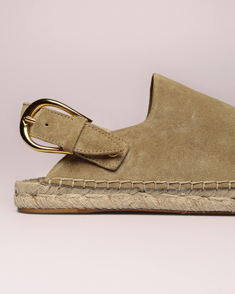 HARREL - Cow suede contrast-toe espadrilles - Sand 4
