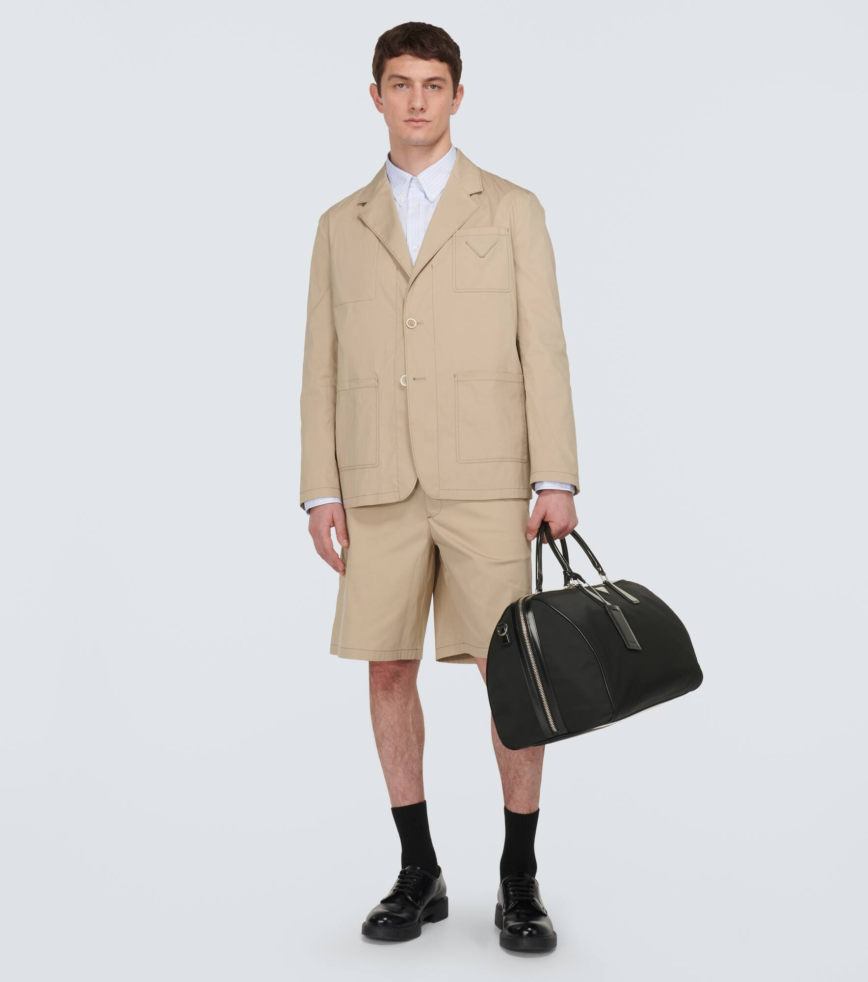 Leather-trimmed duffel bag - 7